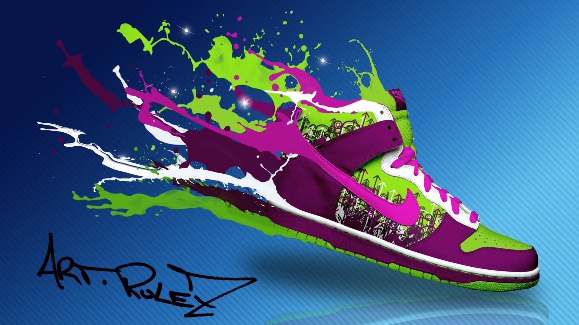 Sneaker Nike nero rosa neon, 1280x720 720p, PC