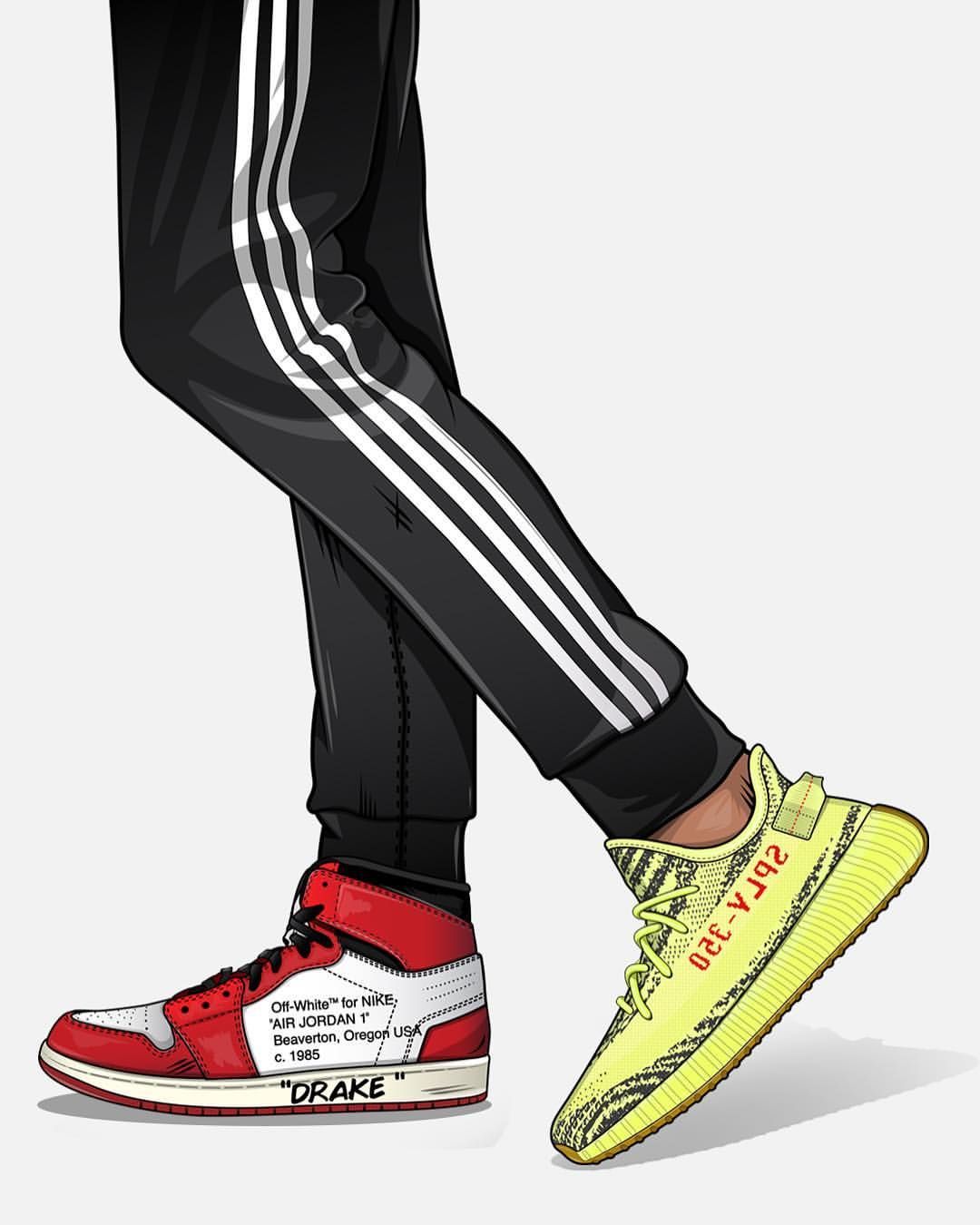 Sneakers Jordan e Yeezy illustrate, 1080x1350 Full HD Verticale, Smartphone