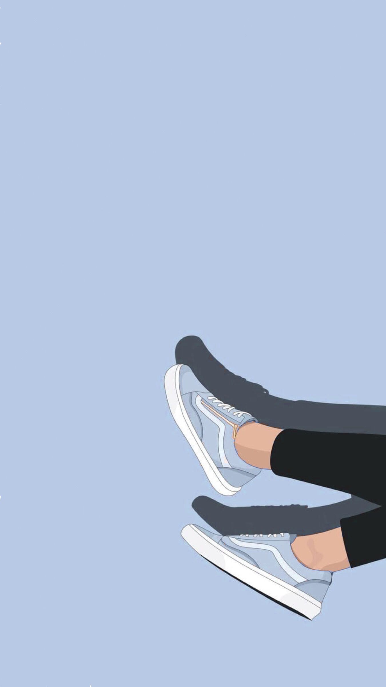 Illustrazione scarpe sneakers gambe incrociate, 1350x2400 Verticale, Mobile