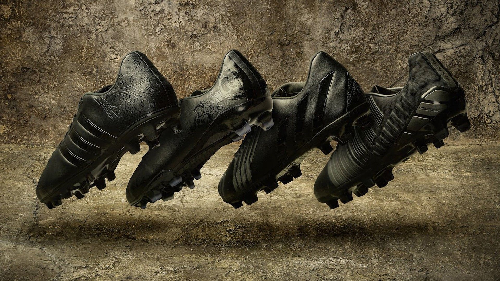 Scarpini da calcio neri Adidas, tre strisce, 1920x1080 1080p, Desktop