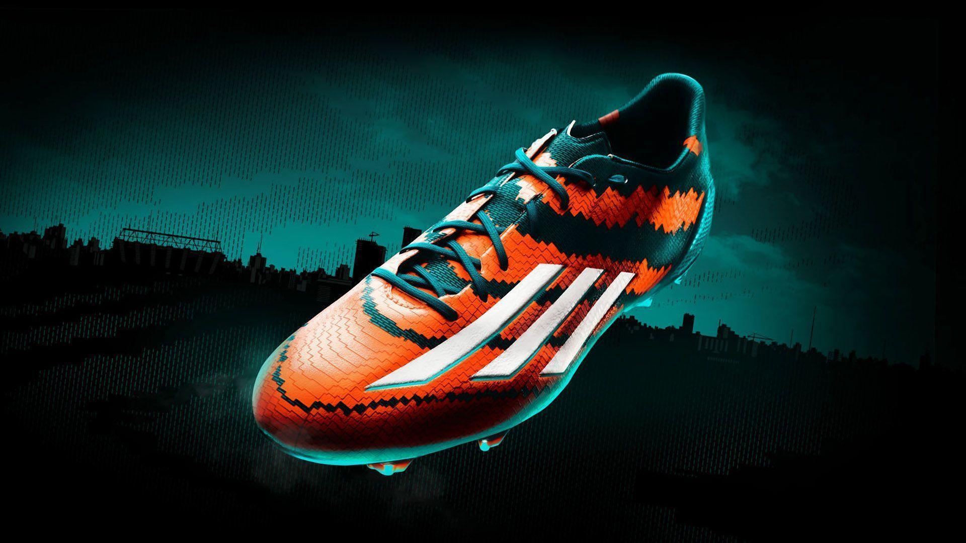 Scarpa da calcio Adidas arancione, tre strisce, 1920x1080 Full HD 1080p, Laptop