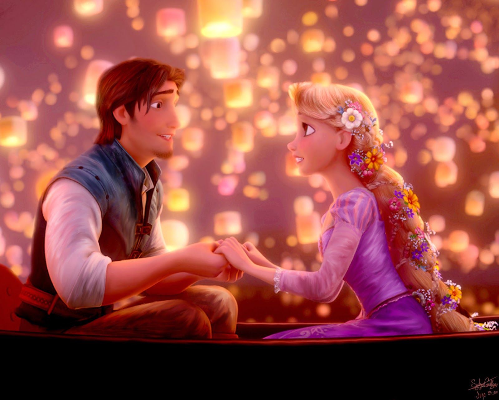 Rapunzel e Flynn lanterne, 1600x1284 HD, Desktop