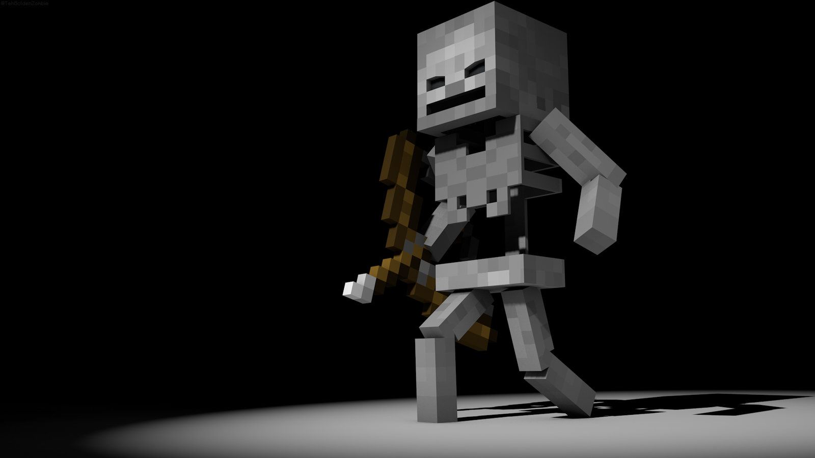 Scheletro Minecraft con arco, gioco sandbox, 1600x900 900p, Desktop
