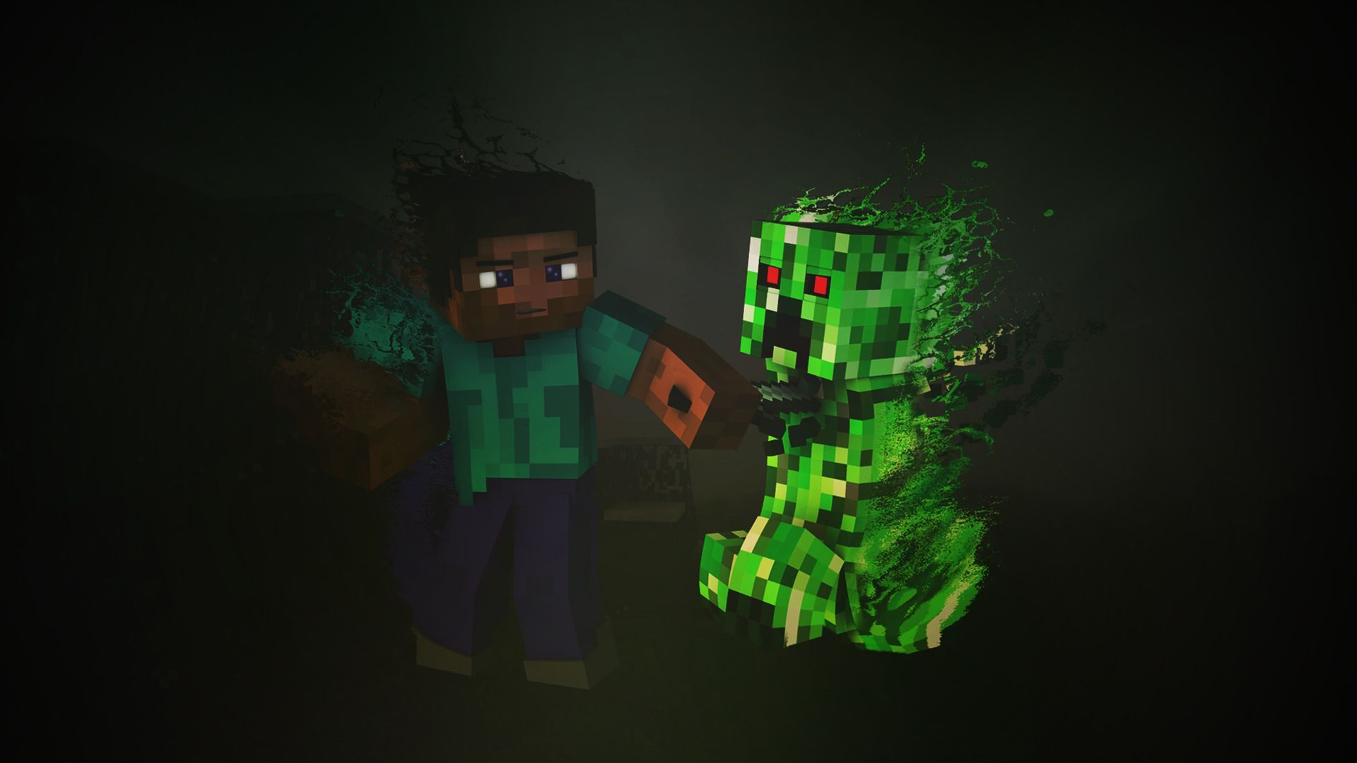 Mostri Minecraft notte oscura, 1920x1080 Full HD 1080p, Desktop
