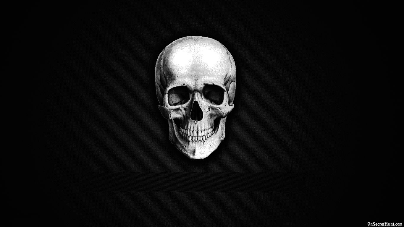 Teschio bianco su nero, 1366x768 HD, Desktop