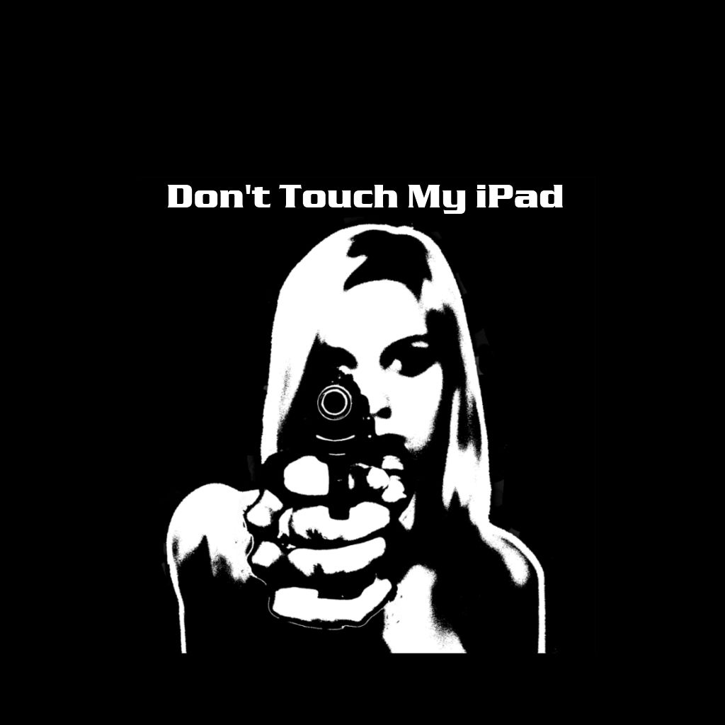 Donna con pistola, bianco e nero, 1024x1024 HD, iPad mini