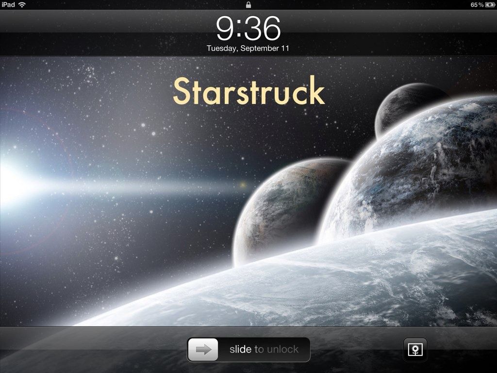 Pianeti nello spazio, testo Starstruck, 1024x768 HD, iPad Air