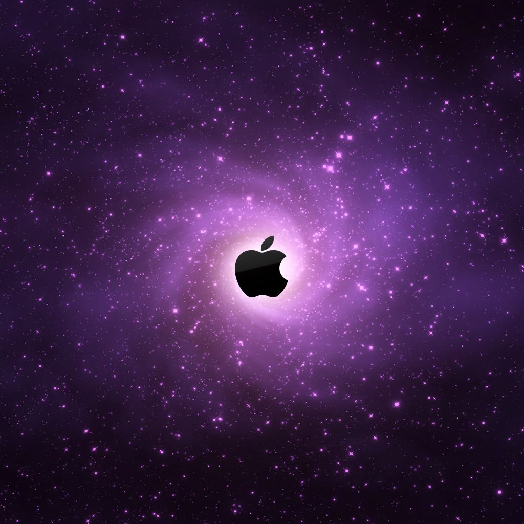 Logo Apple galassia viola, azienda tech, 1024x1024 HD, iPad