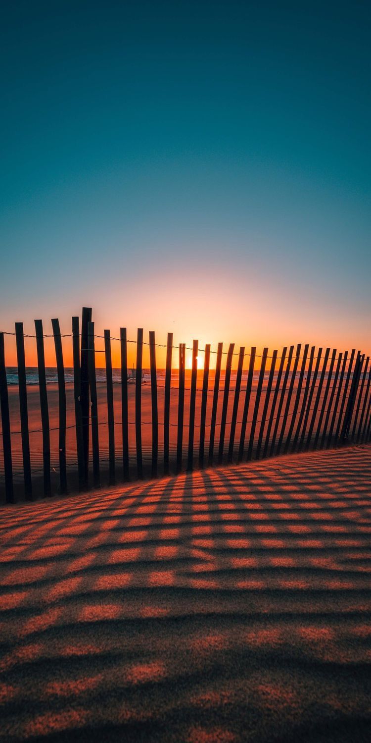 tramonto spiaggia recinzione legno, 750x1500 Verticale, iPad Air