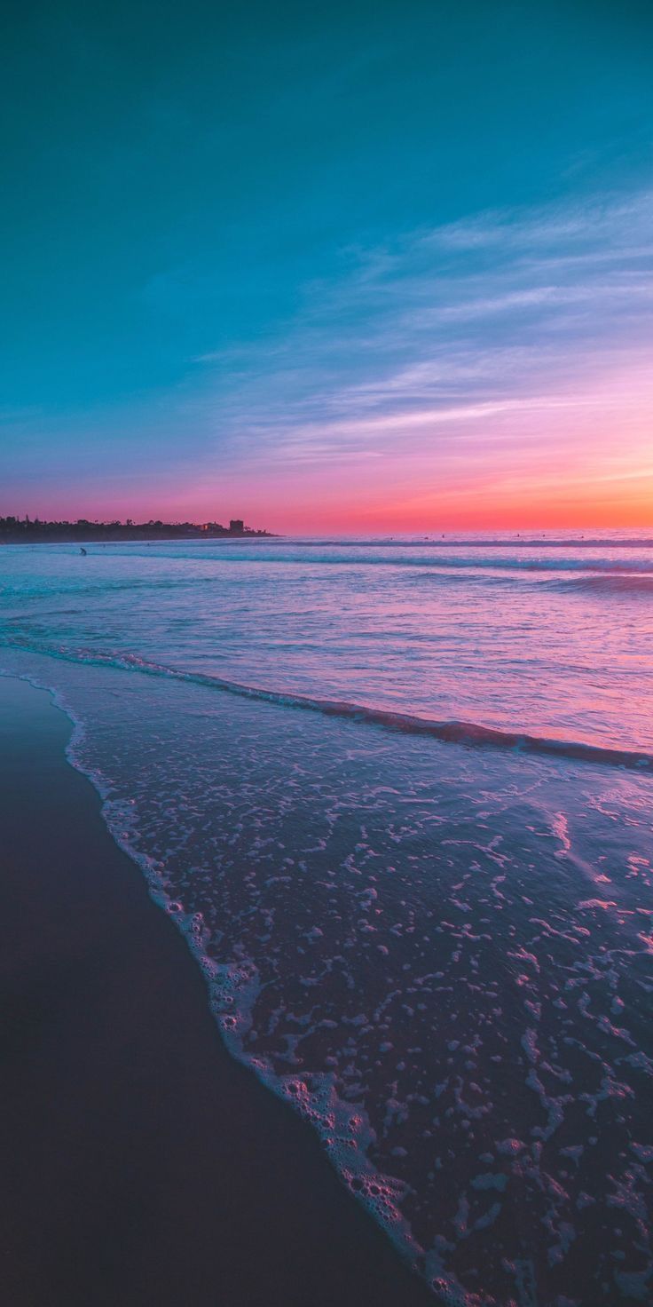 tramonto sulla spiaggia oceano, 736x1472 Full HD Verticale, iPad mini