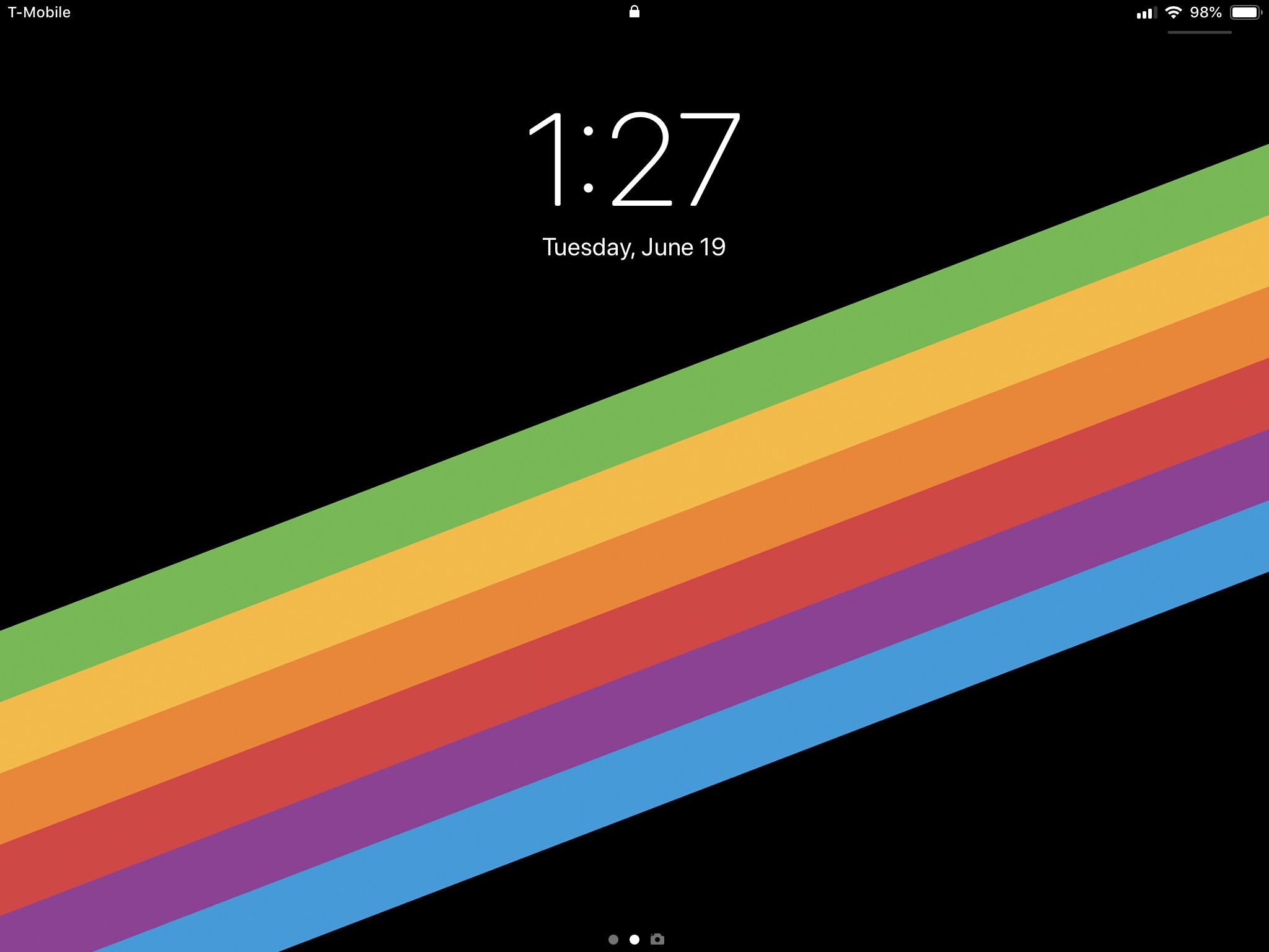 Strisce arcobaleno diagonali, sfondo nero, 2048x1536 alta risoluzione, iPad Air