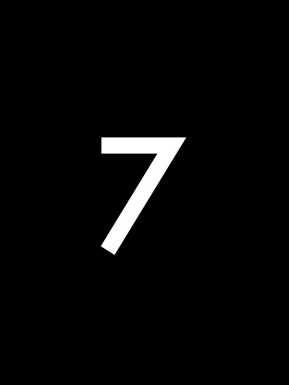 Numero sette bianco nero, 1000x1333 Full HD Verticale, iPad mini