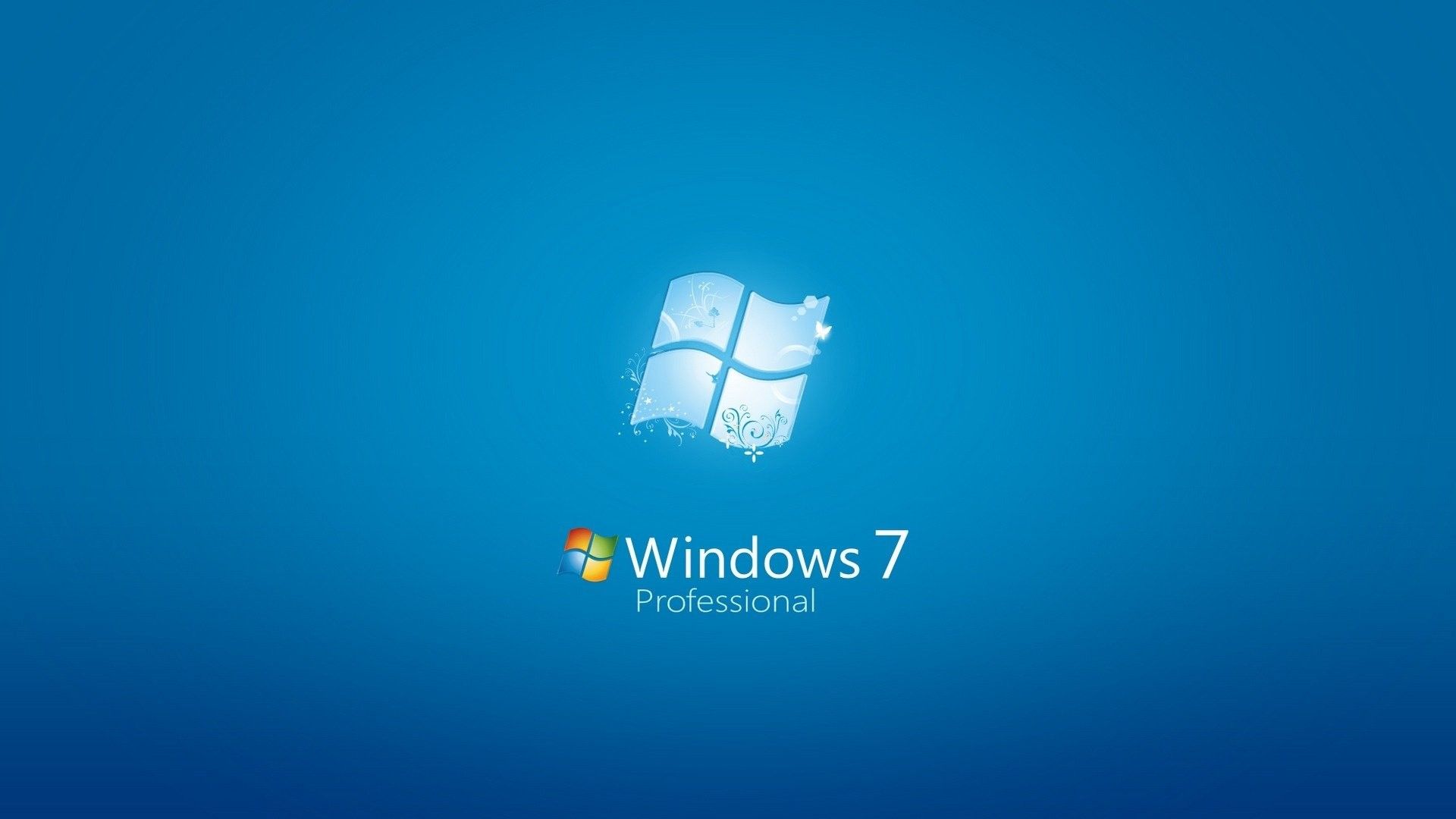 Logo Windows 7 Professional blu, 1920x1080 Full HD, PC Desktop