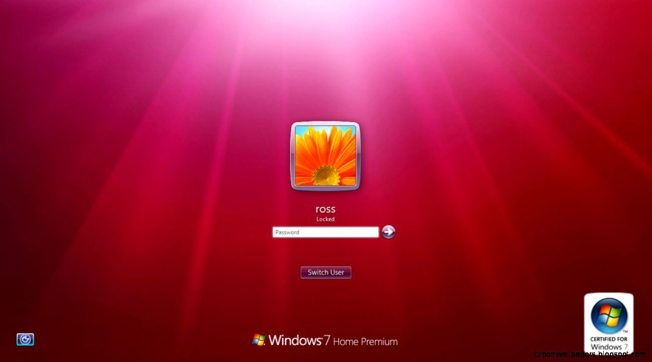 Schermata di blocco Windows 7 rossa, 1297x721 720p, Monitor Gaming