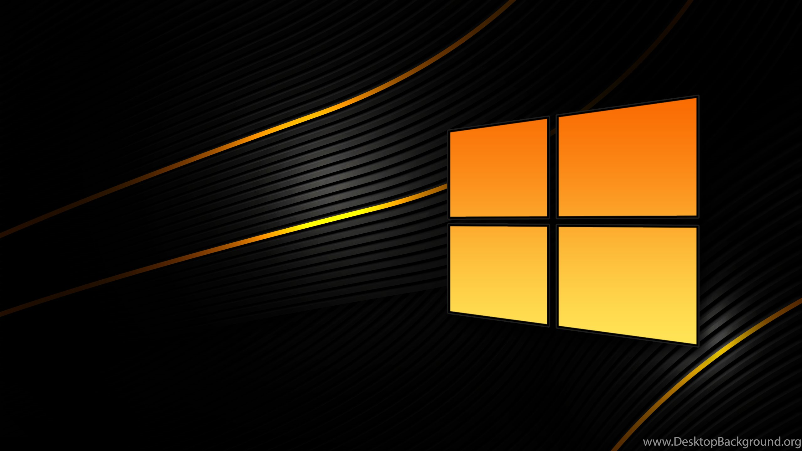 Logo Windows arancione sfondo nero, 2560x1440 QHD, PC