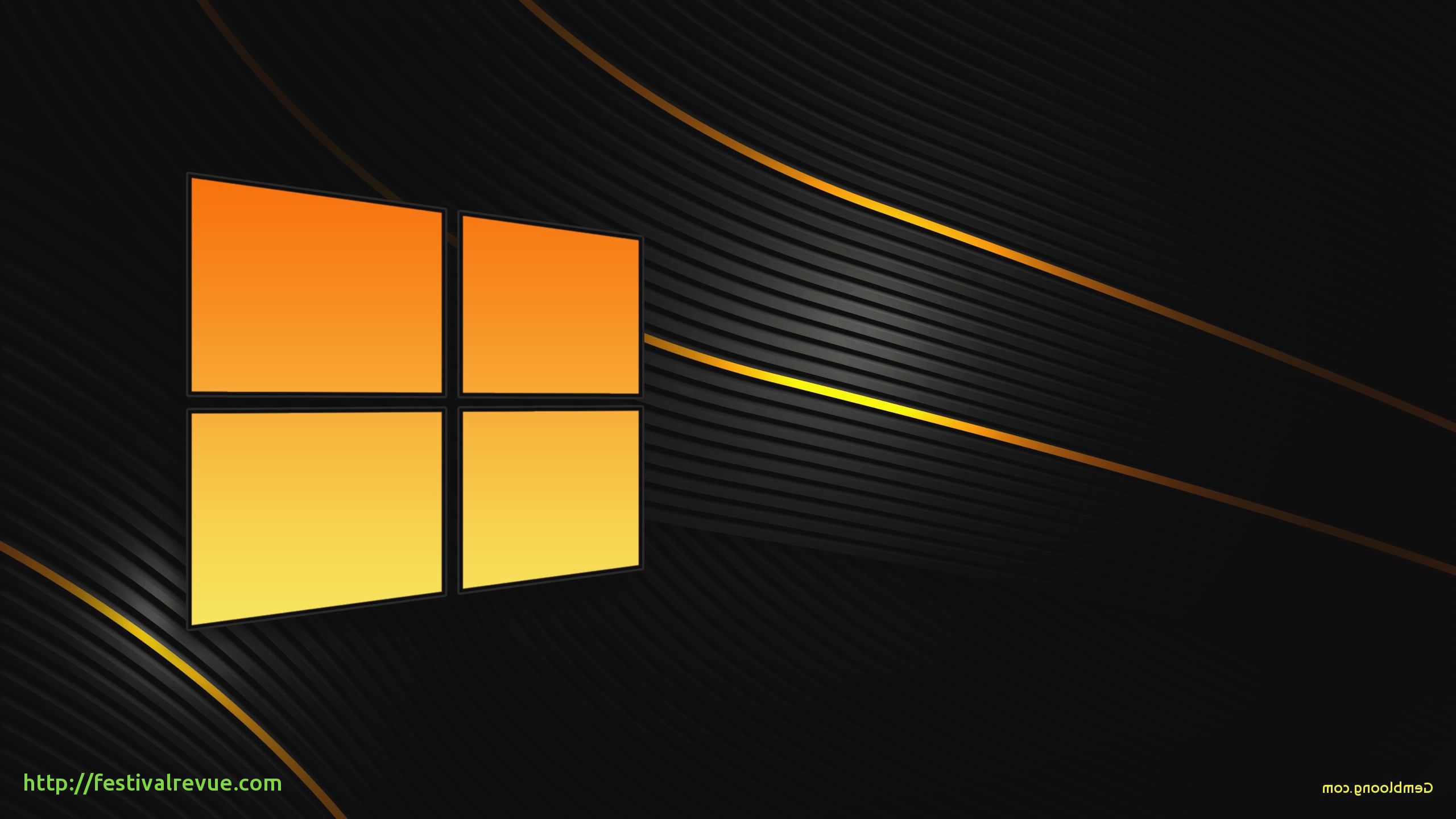 Logo Windows arancione sfondo nero, 2560x1440 2K, PC Desktop