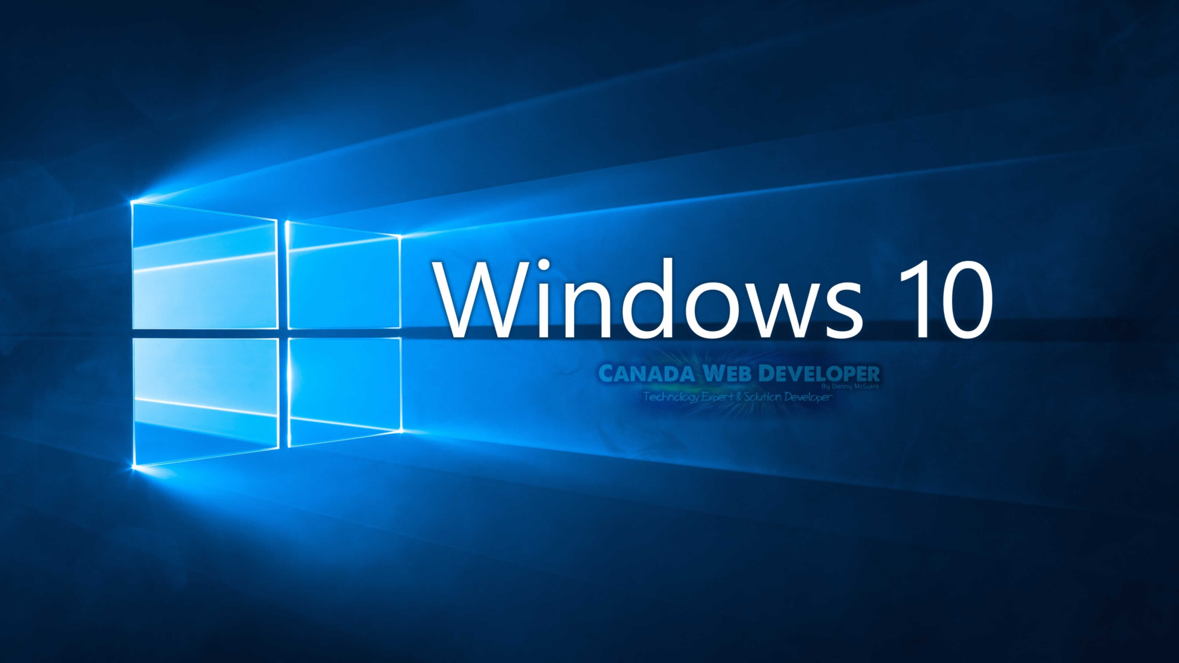 Logo Windows 10 blu, 3840x2160 4K Ultra HD, Desktop