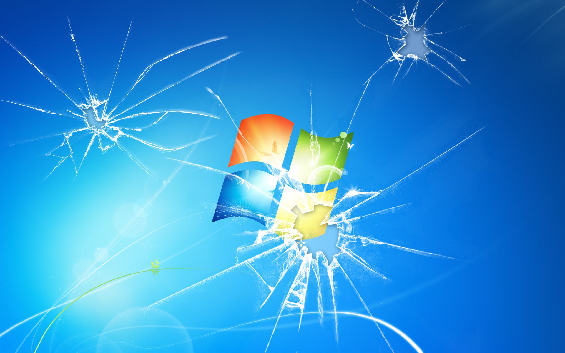 Logo Windows vetro rotto, 1920x1200 WUXGA, PC Desktop