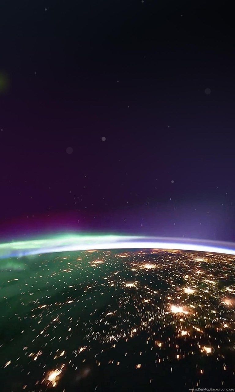 Terra vista dallo spazio notte, 768x1280 Full HD Verticale, Smartphone
