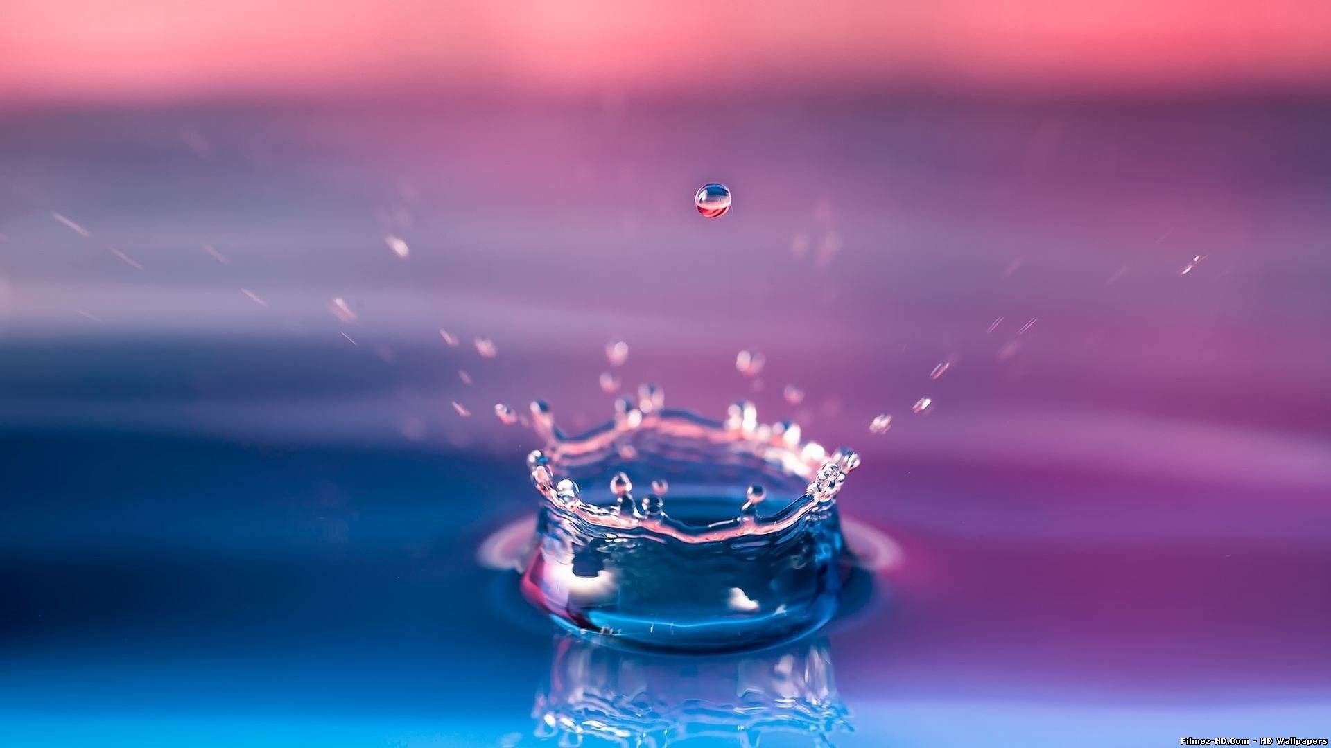 Goccia d'acqua rosa e blu, 1920x1080 Full HD, PC Desktop