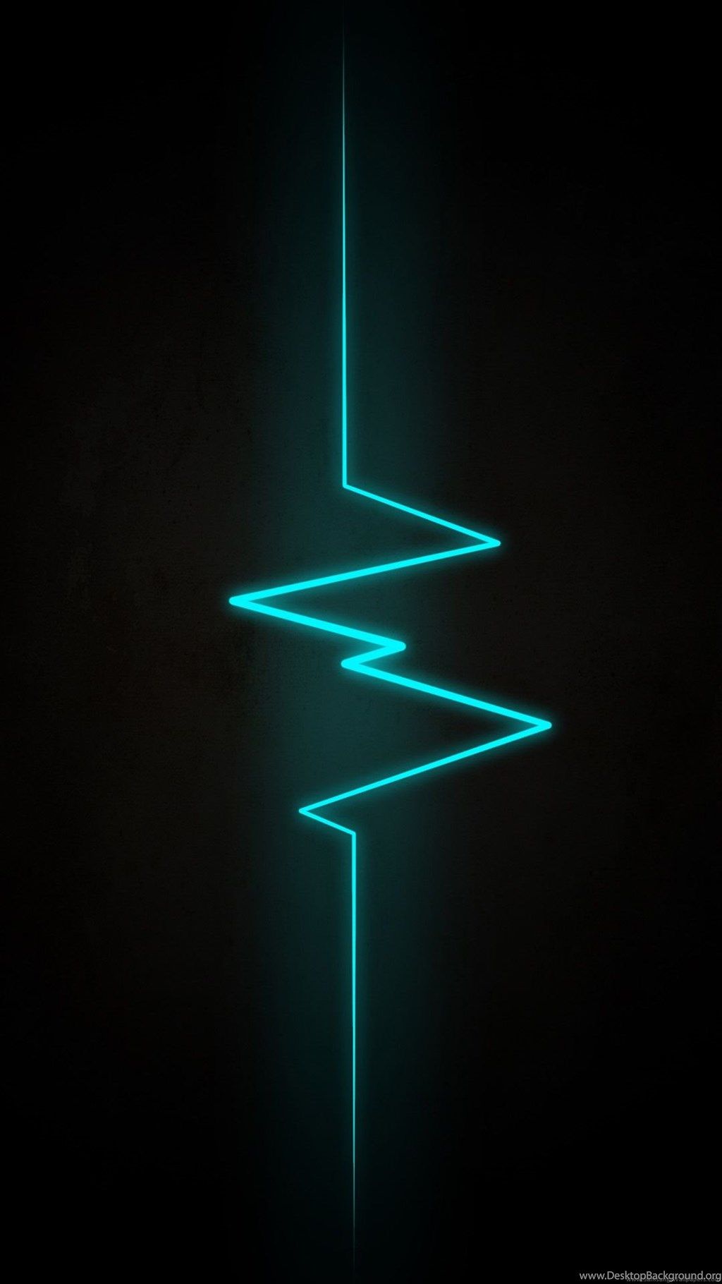 linea neon ciano battito cardiaco, 1024x1820 Full HD Verticale, Smartphone