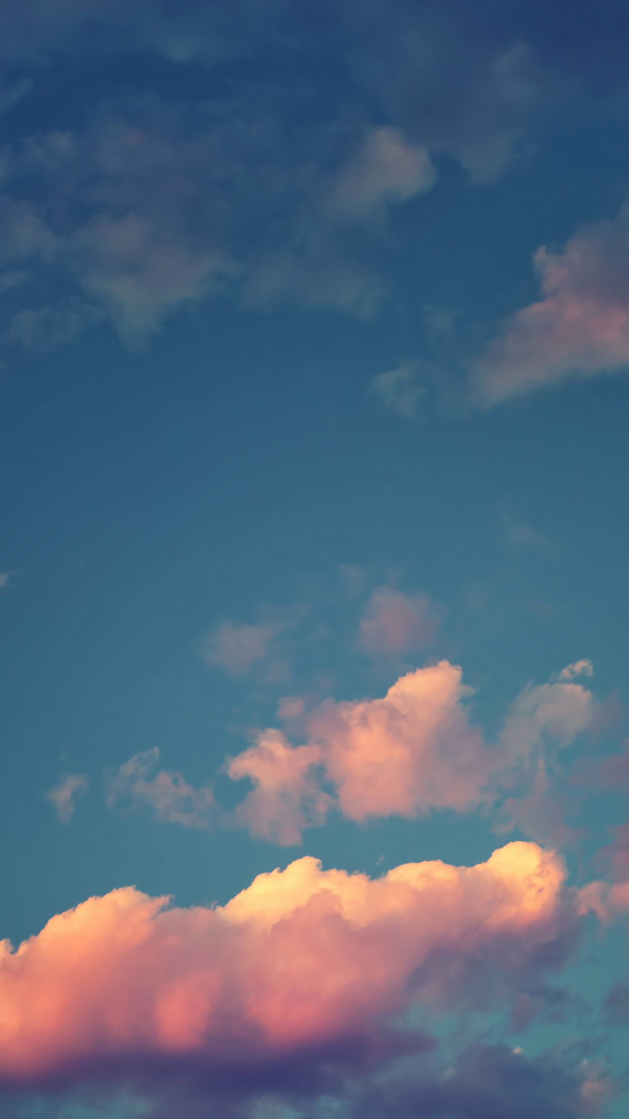 Cielo con nuvole rosa-blu, 1242x2208 Verticale, Mobile