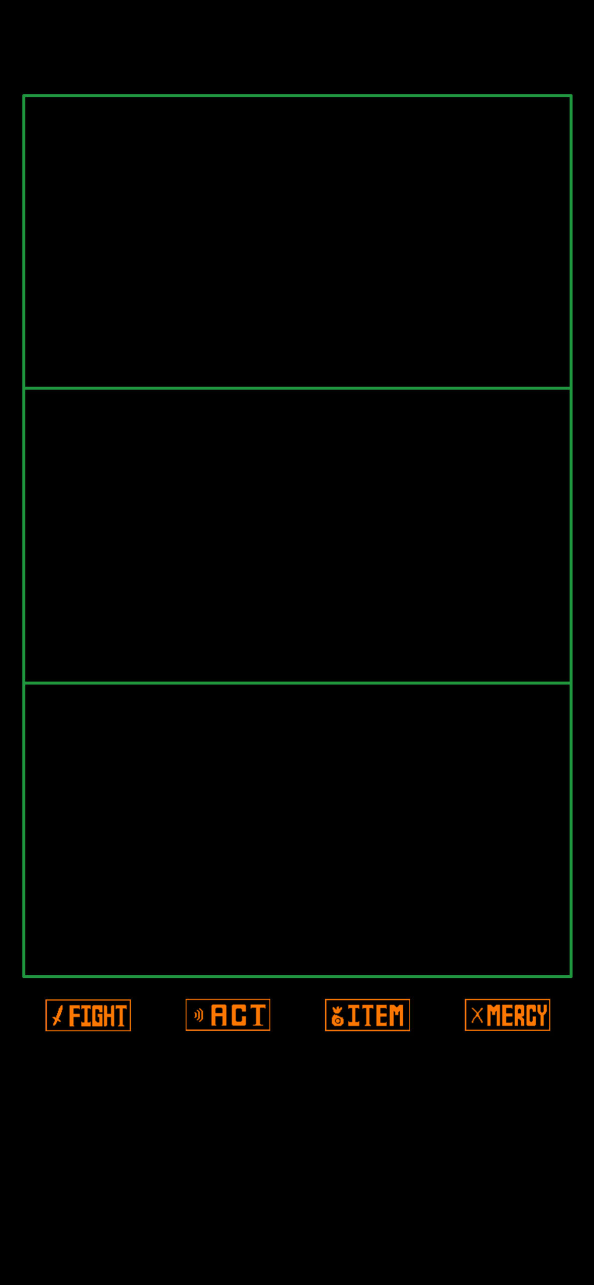 Undertale menu battaglia nero, 1183x2560 Verticale, Telefono