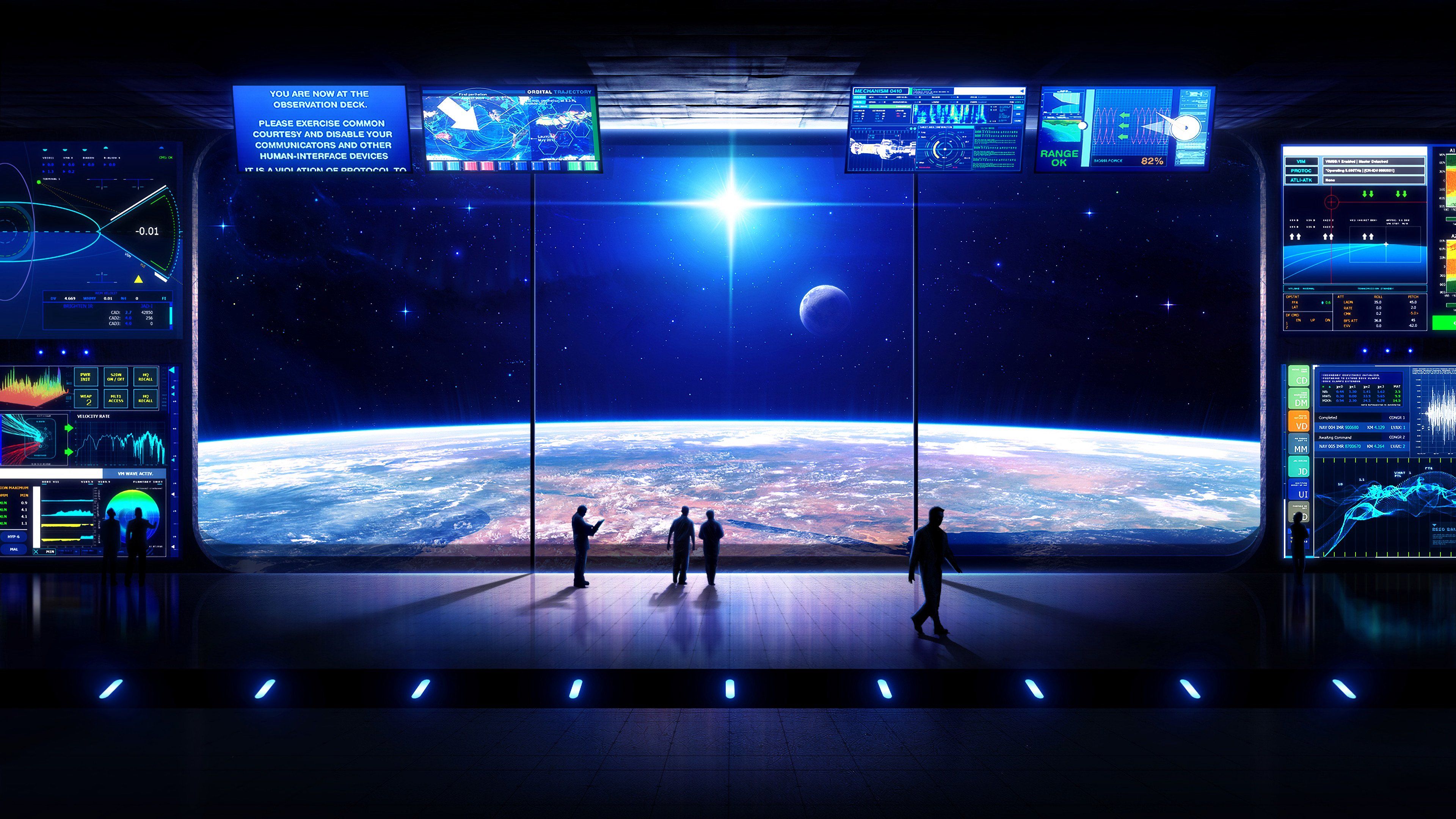 Schermo LED panoramico spazio, 3840x2160 UHD, PC 4K
