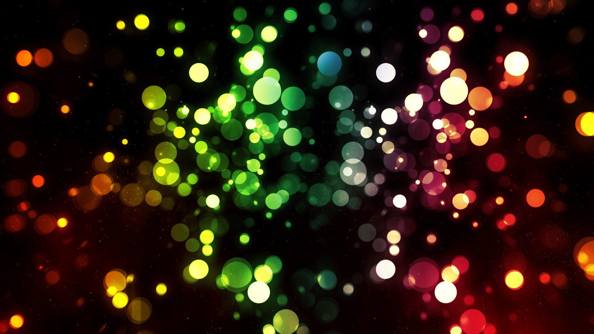Bokeh luci colorate sfondo nero, 1920x1080 Full HD 1080p, PC