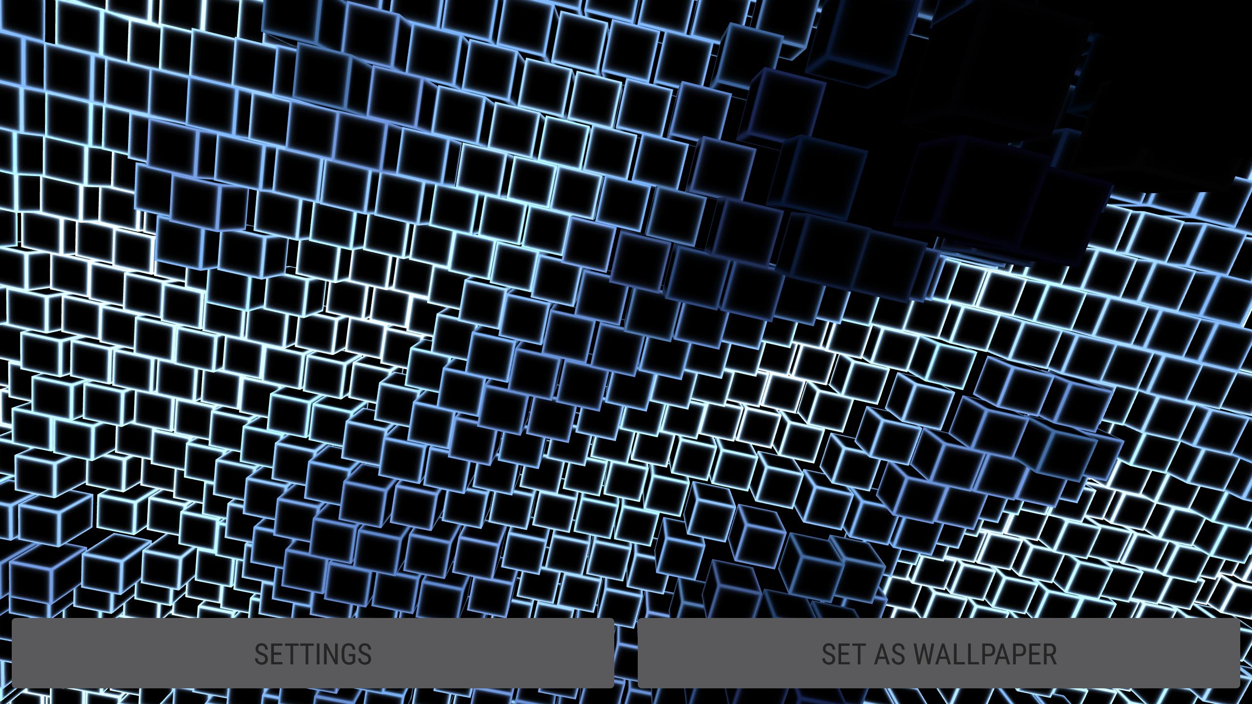 Cubi neon LED verdi 3D, 1440x2560 Full HD Verticale, Smartphone