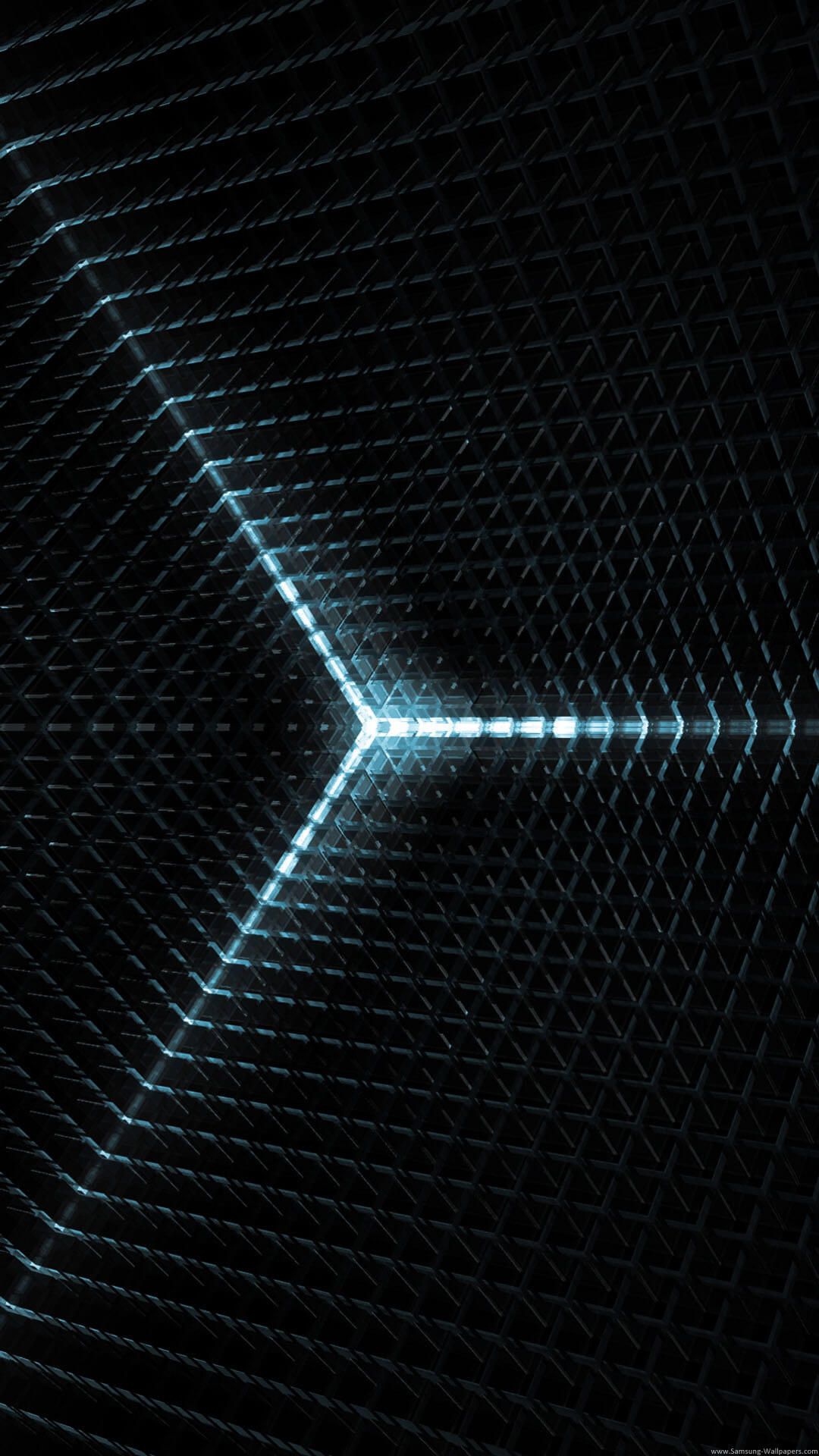 Griglia geometrica nera con luce, 1080x1920 Verticale, iPhone Plus