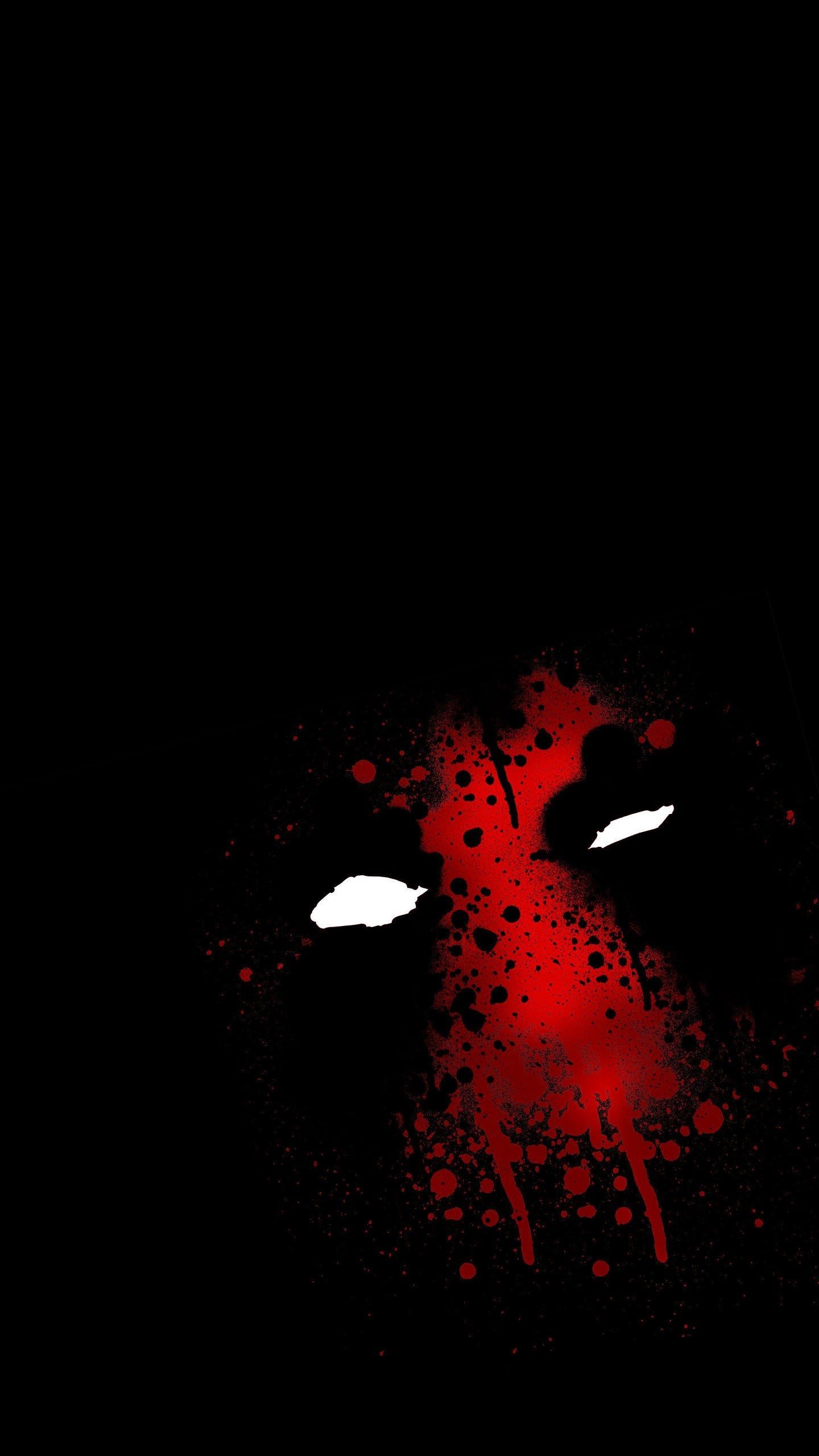 Deadpool maschera nero rosso, mercenario, 1440x2560 Full HD Verticale, iPhone Plus