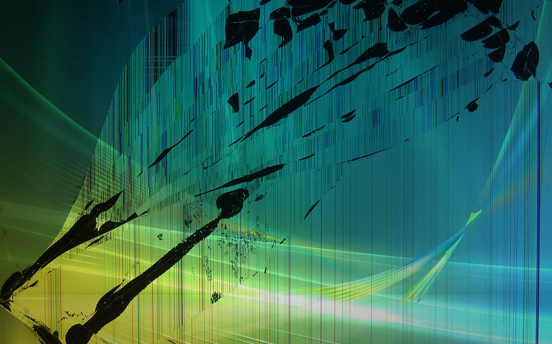 Schermo rotto astratto verde blu, 1920x1199 Full HD, Desktop