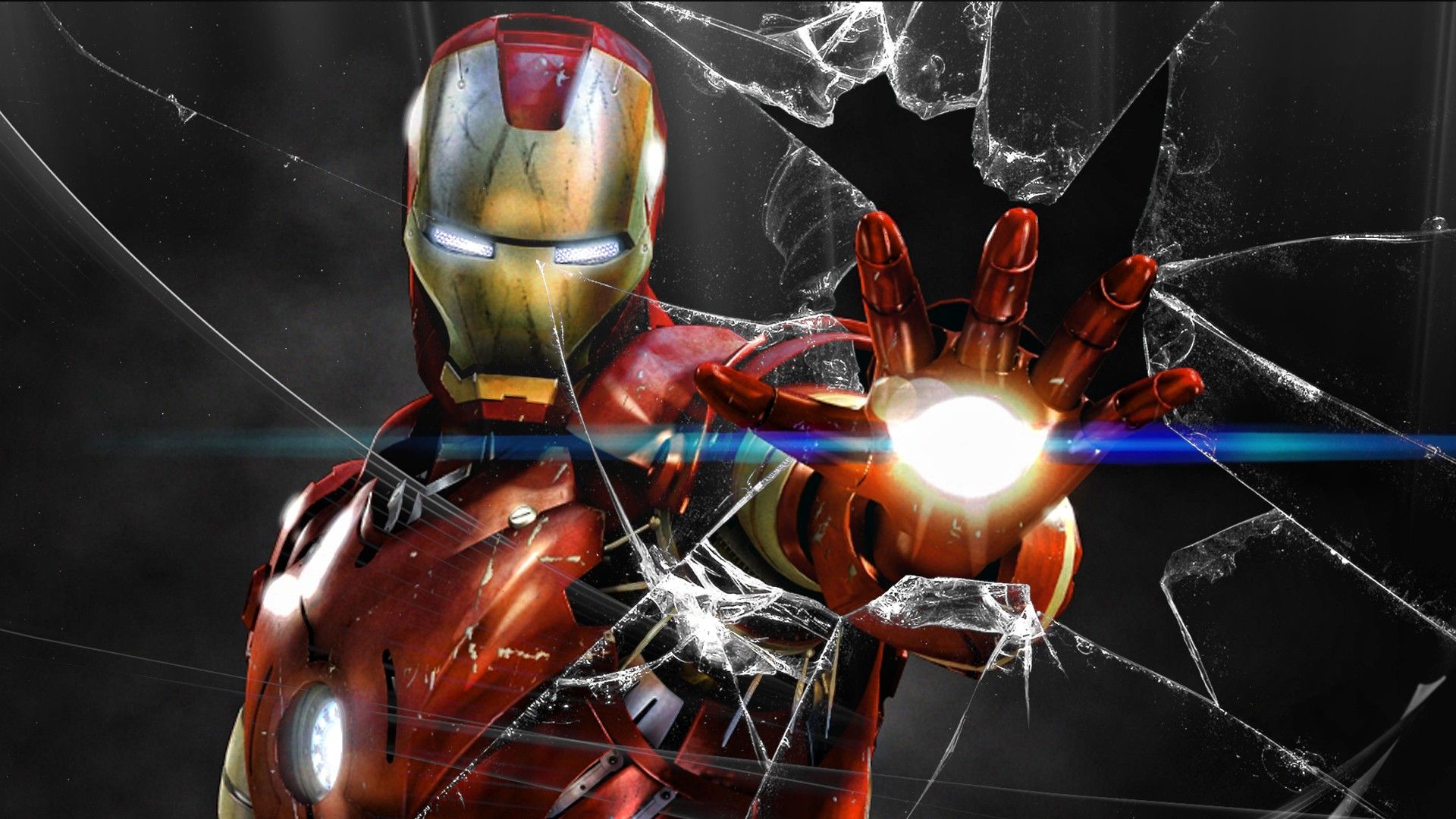Iron Man schermo rotto, Marvel, 1920x1080 1080p, Desktop