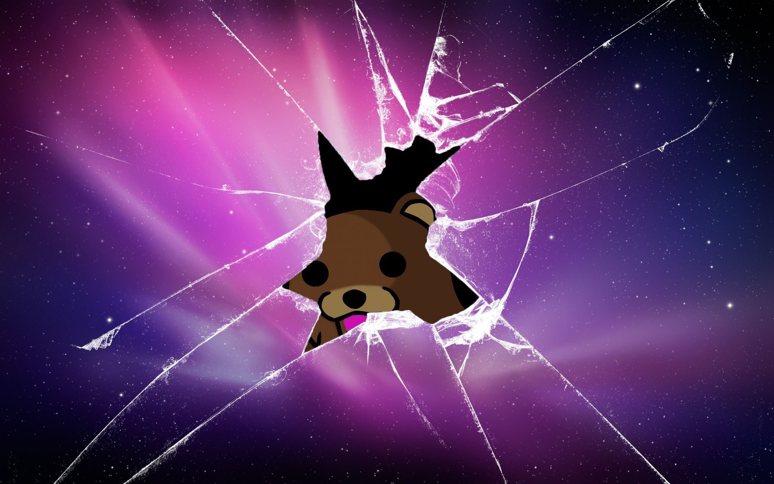 Orso cartone schermo rotto viola, 2500x1562 Hi-Res, iMac