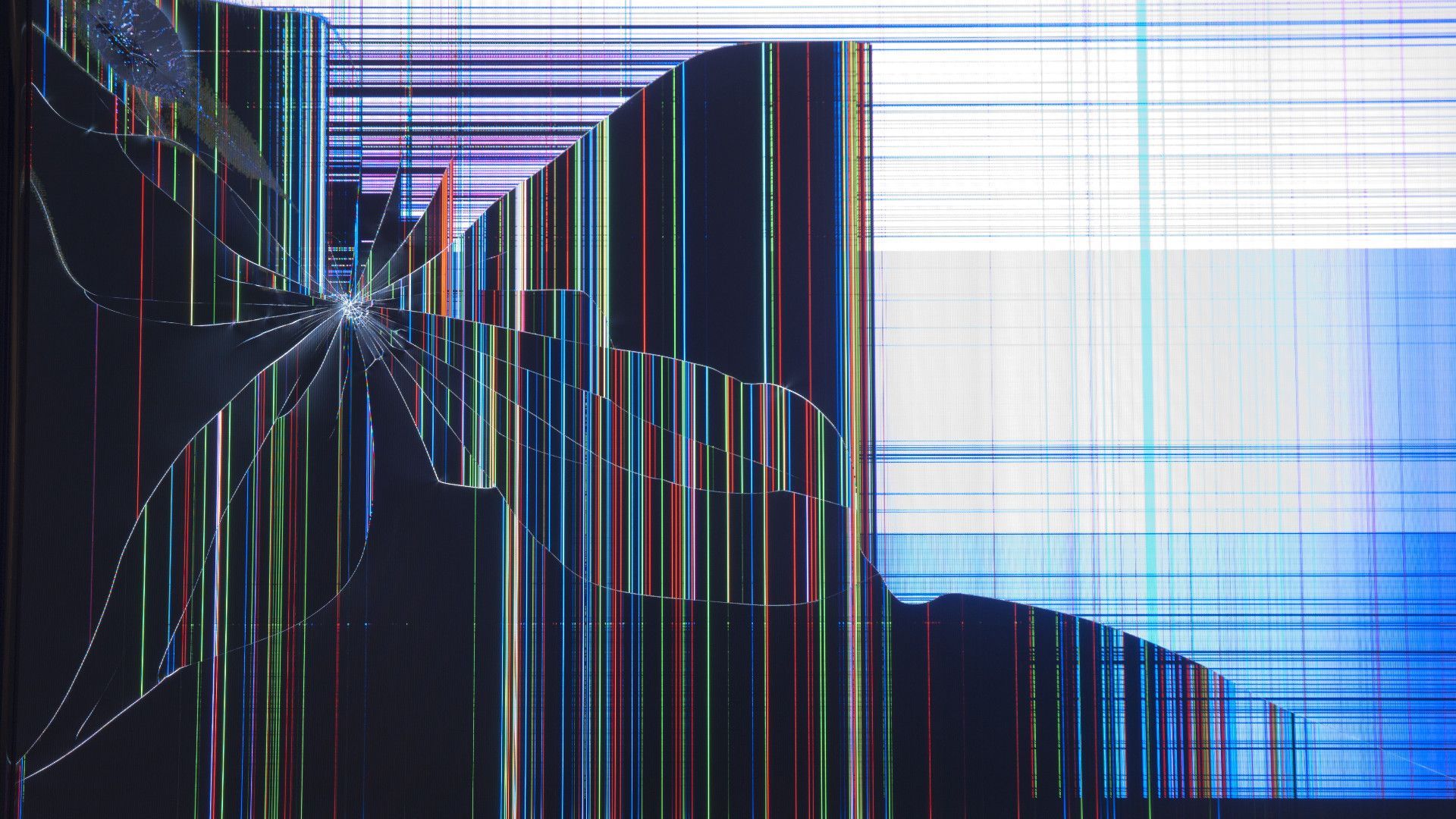 Schermo rotto con glitch colorati, 1024x768 HD, Laptop