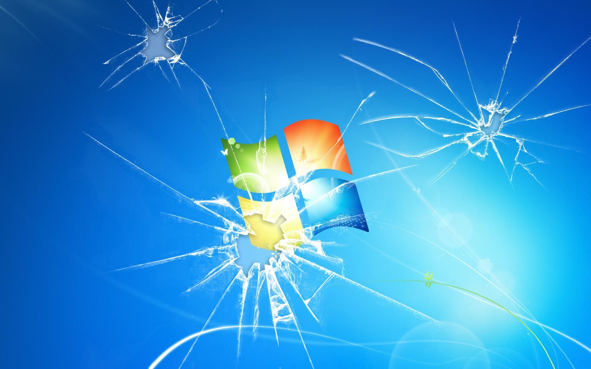 Windows logo schermo rotto blu, sistema operativo Microsoft, 1920x1200 WUXGA, Desktop