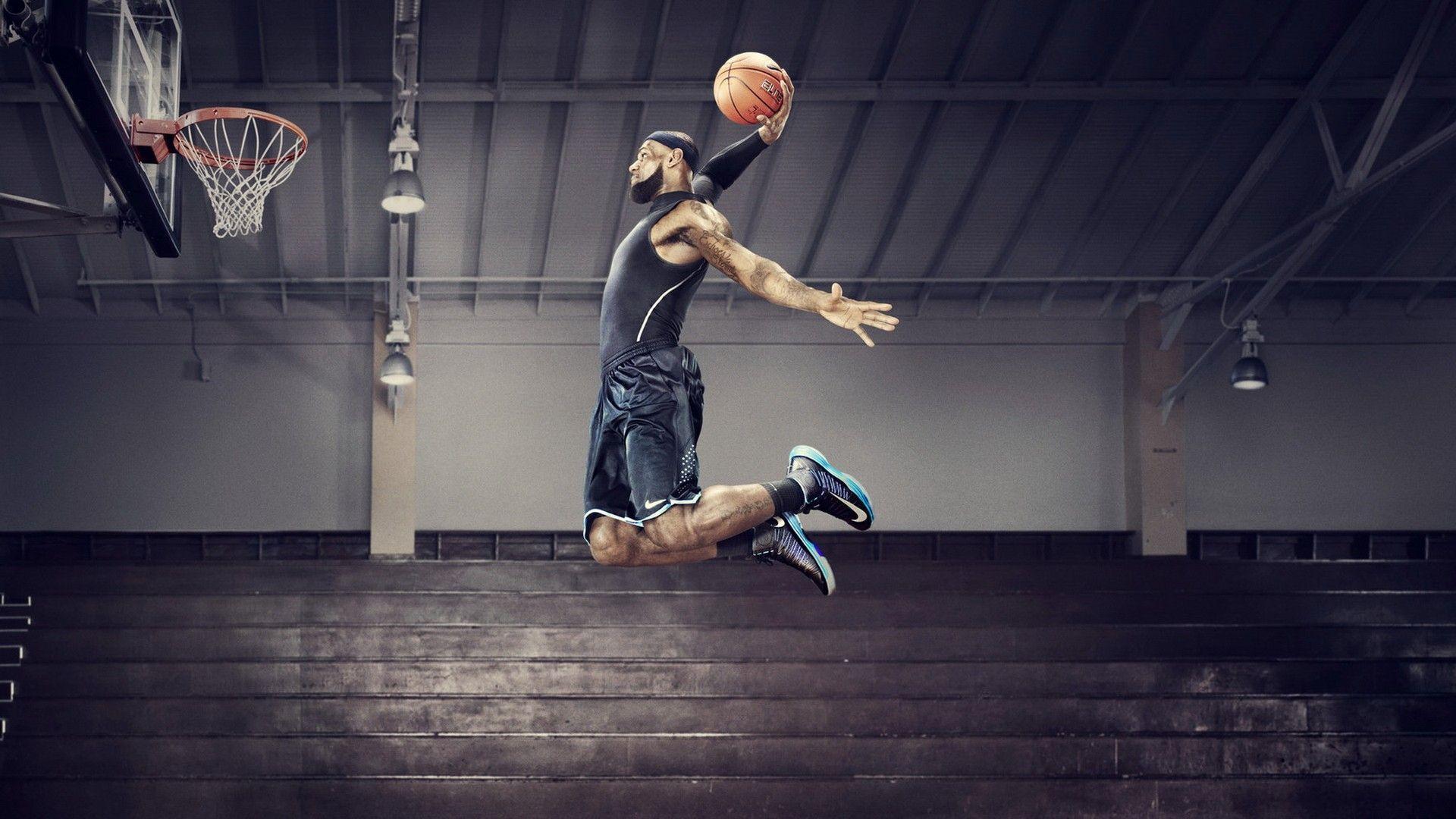 LeBron James schiacciata basket, Los Angeles Lakers, 1920x1080 Full HD, Laptop
