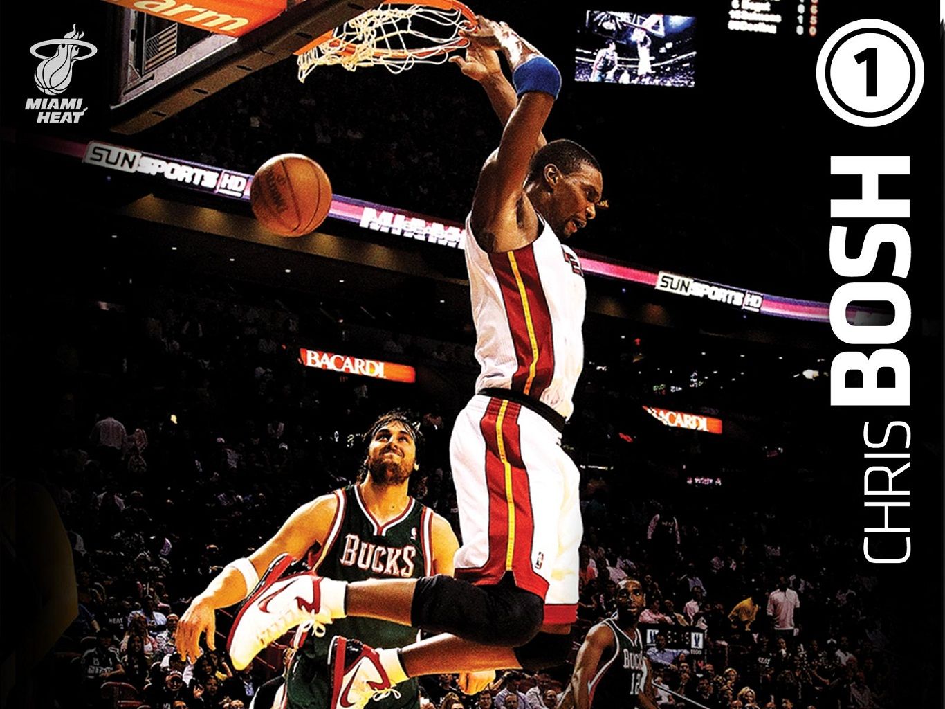 Dwyane Wade schiacciata Miami Heat, 3600x2367 WQXGA, Monitor Gaming