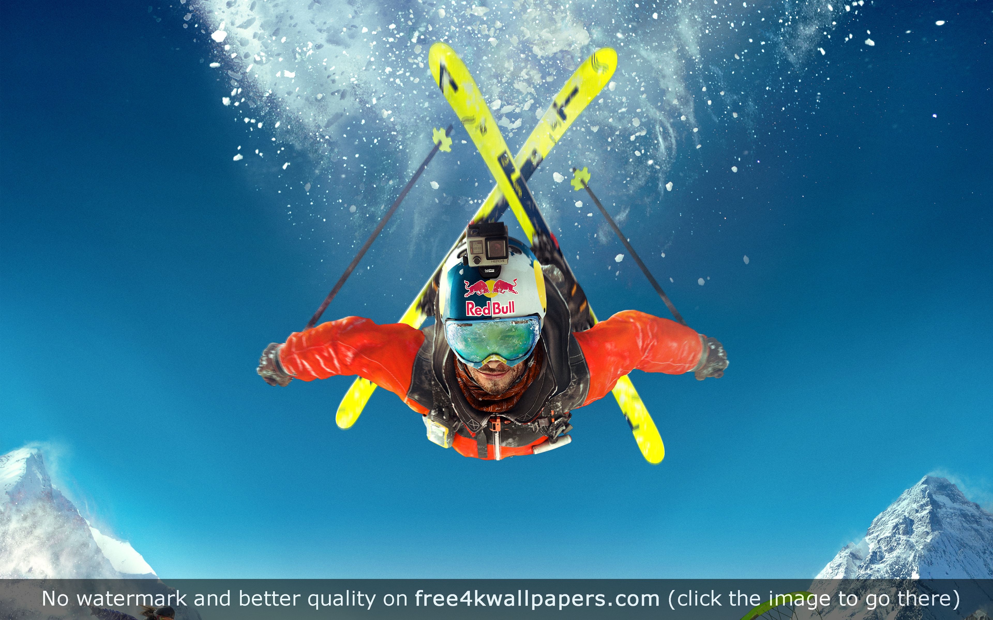 Sciatore acrobatico salto neve, 3840x2400 4K Ultra HD, Monitor 4K