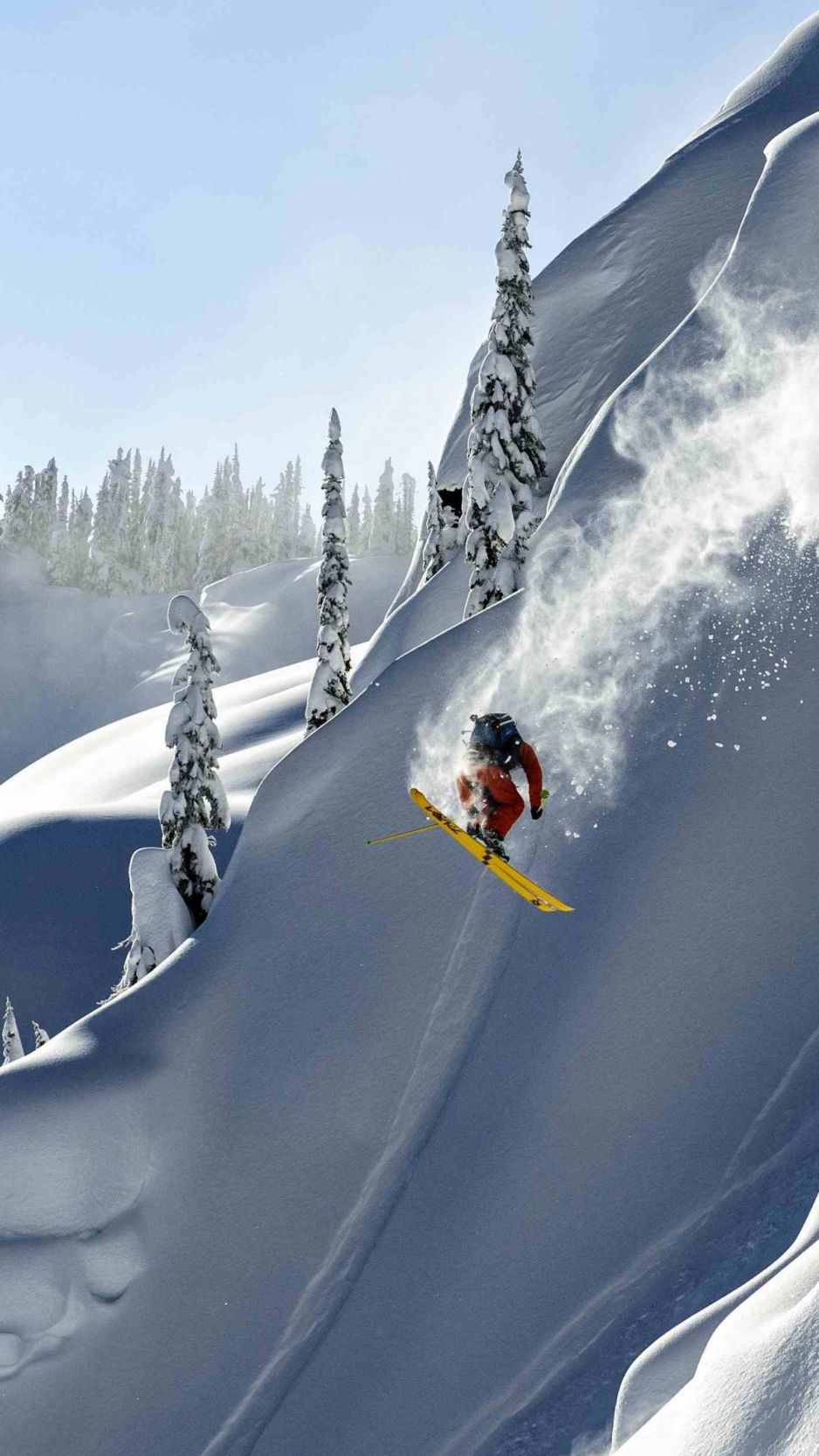 Sciatore su pista innevata, 938x1668 Full HD Verticale, Smartphone