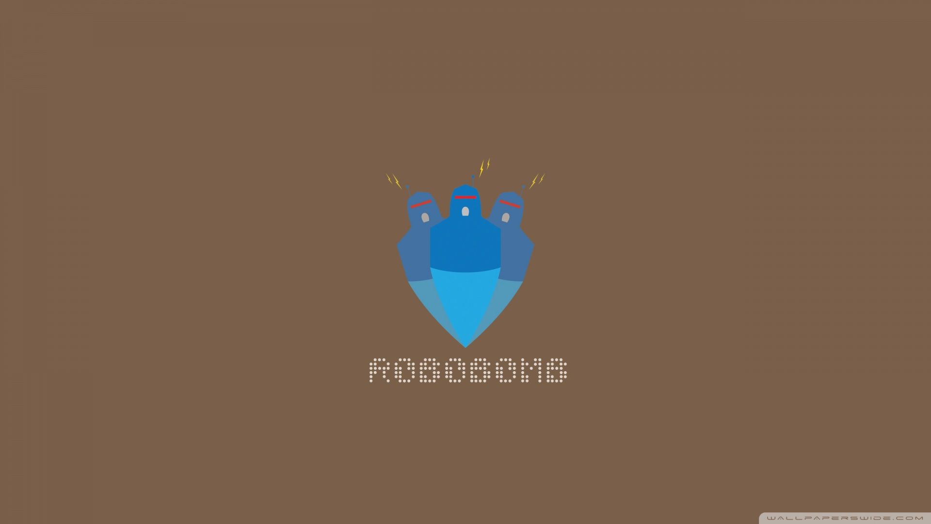 Robot blu logo minimalista, 1920x1080 1080p, Laptop