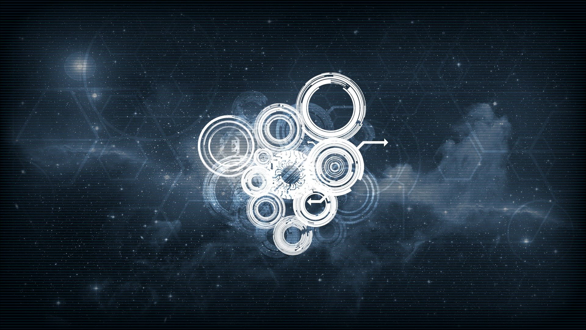 Cerchi astratti spazio stellato, 1920x1080 Full HD 1080p, PC Desktop