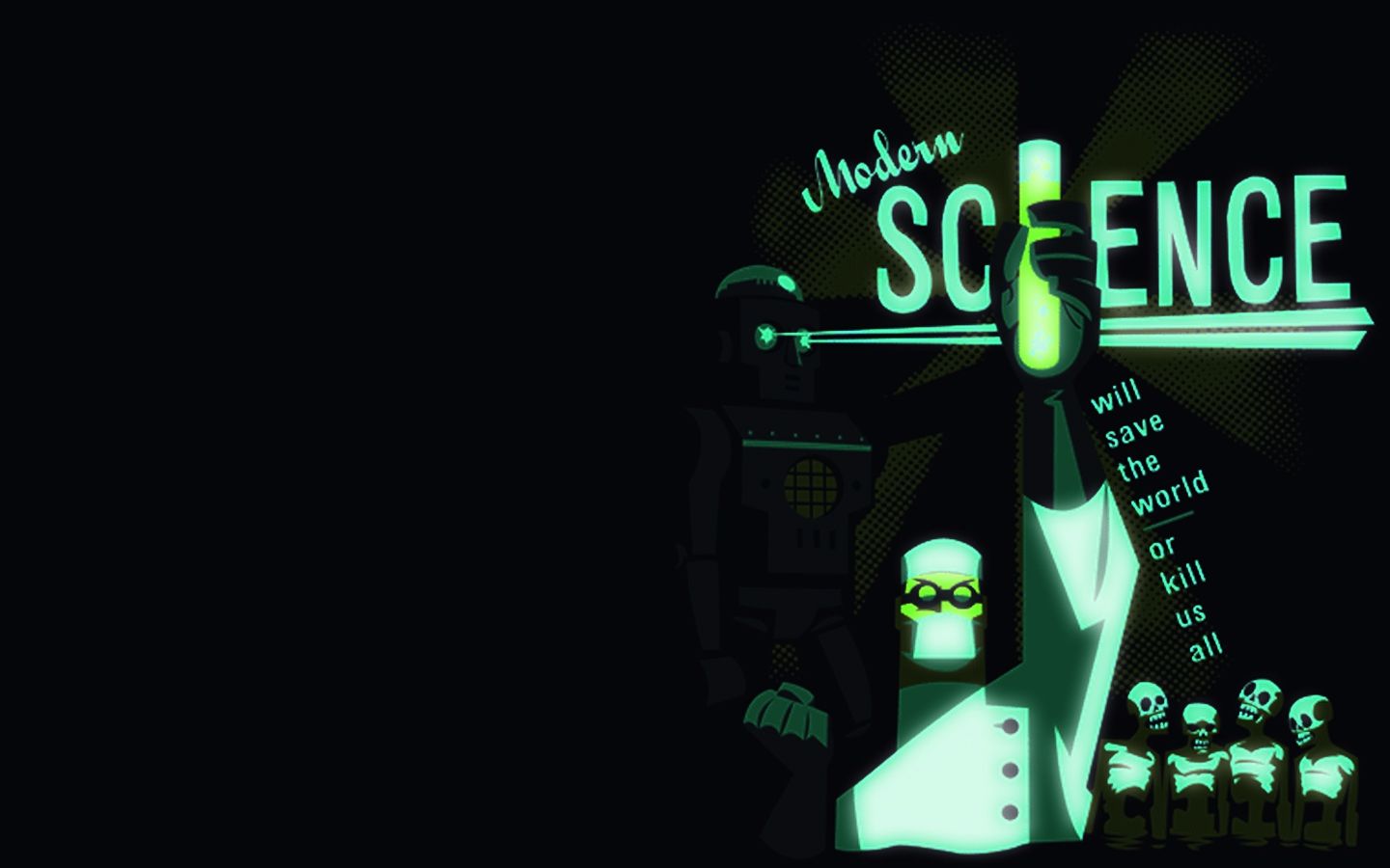 Modern Science neon scienziato verde, 1440x900 720p, Laptop