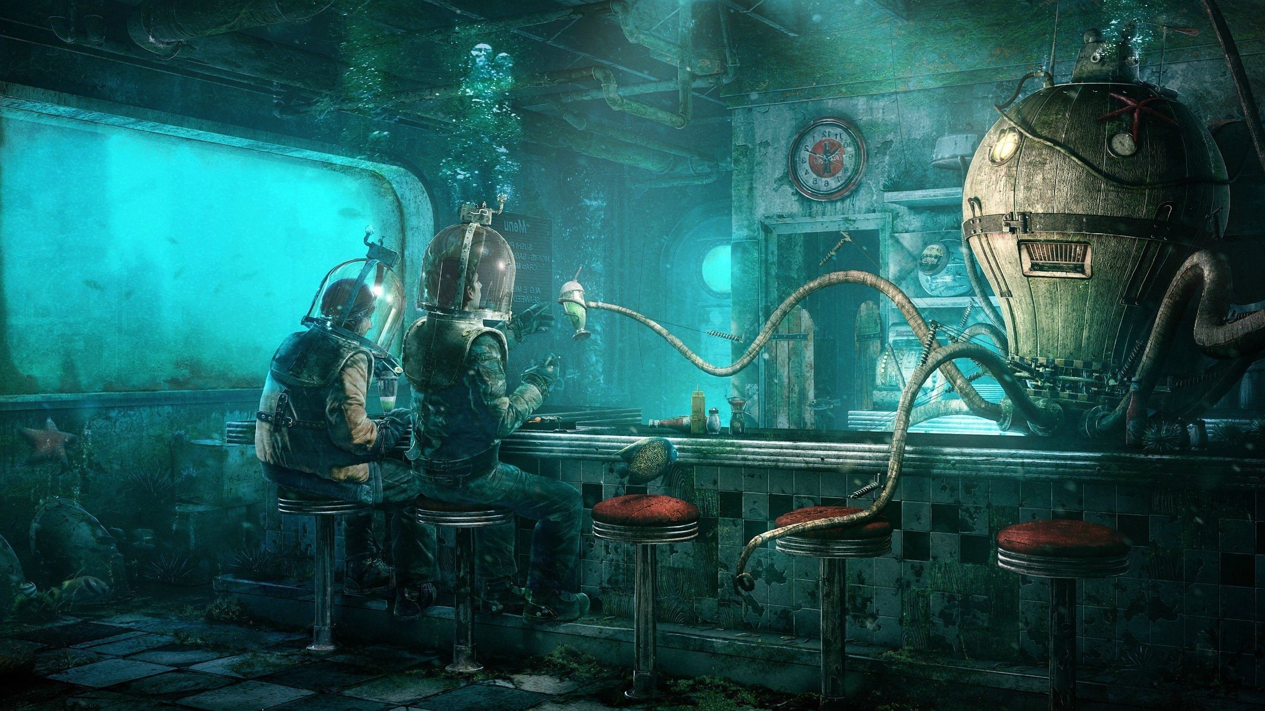 Bar subacqueo fantascientifico, 2560x1440 QHD, Laptop