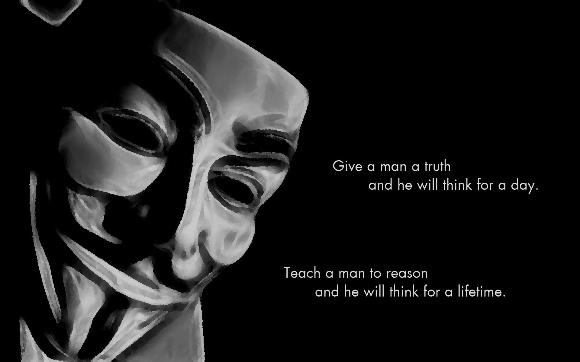 Maschera Anonymous con citazione, 1920x1200 Full HD+ WUXGA, Desktop