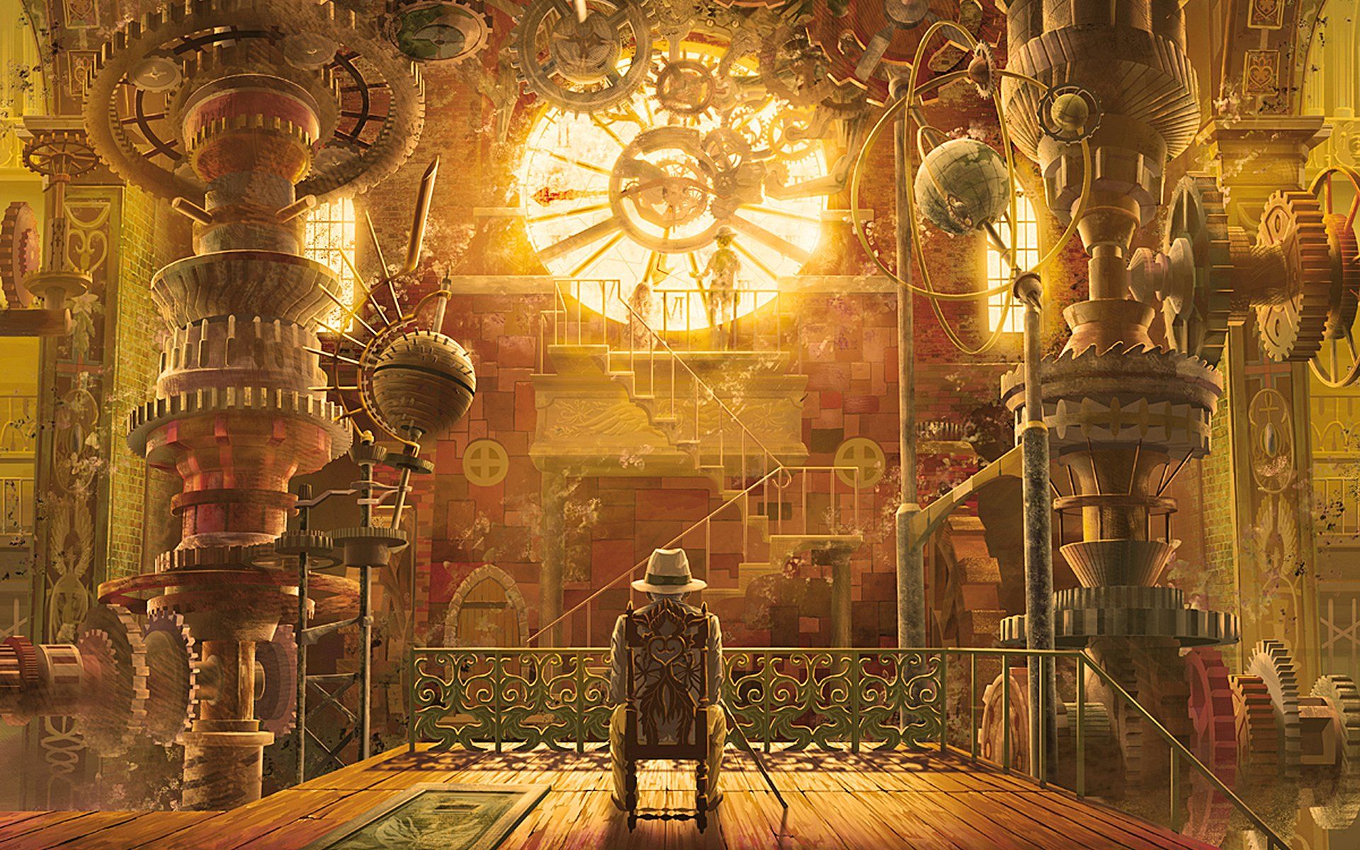 Stanza ingranaggi steampunk dorata, 1920x1200 Full HD+ WUXGA, PC Desktop