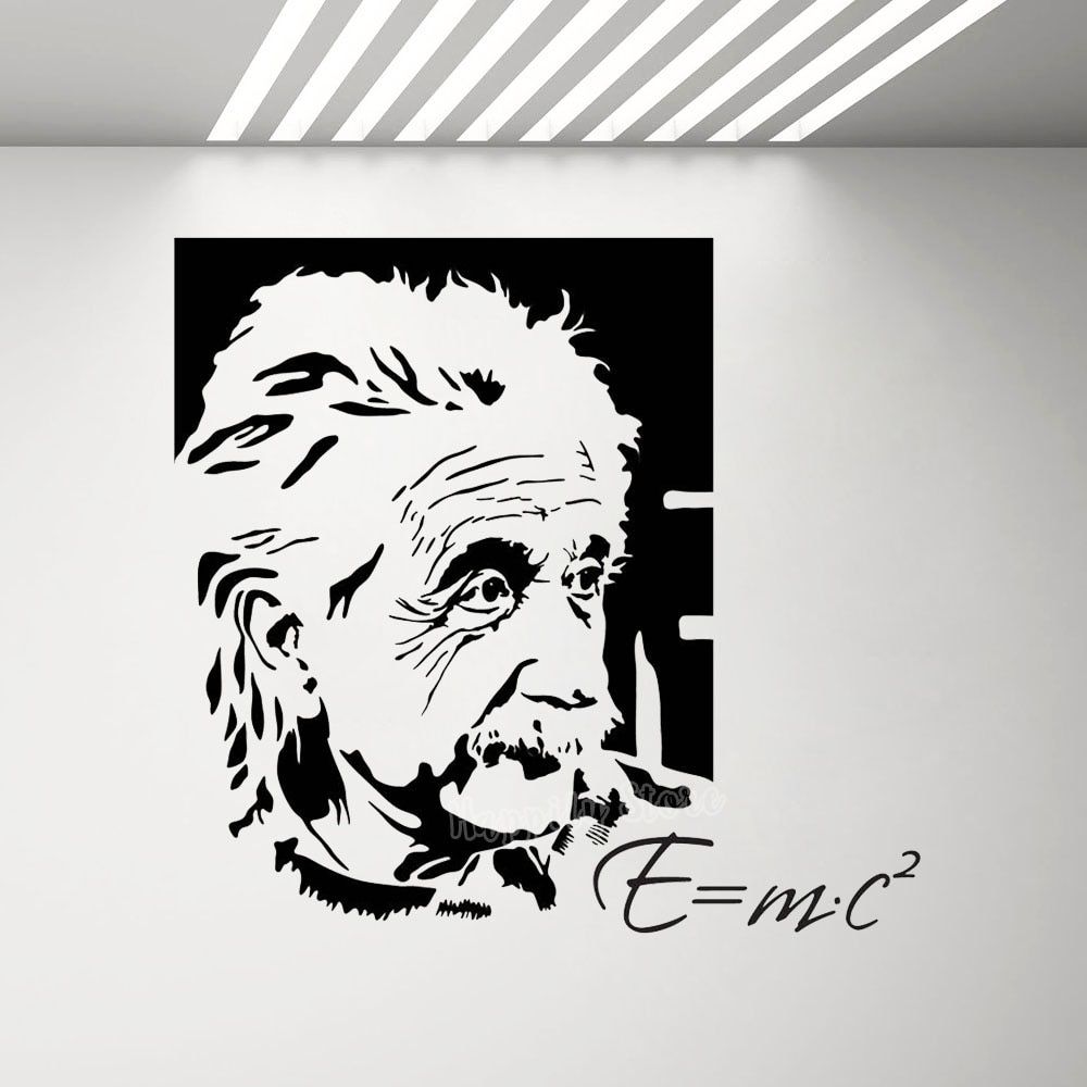 Albert Einstein stencil bianco nero, 1000x1000 HD, Desktop