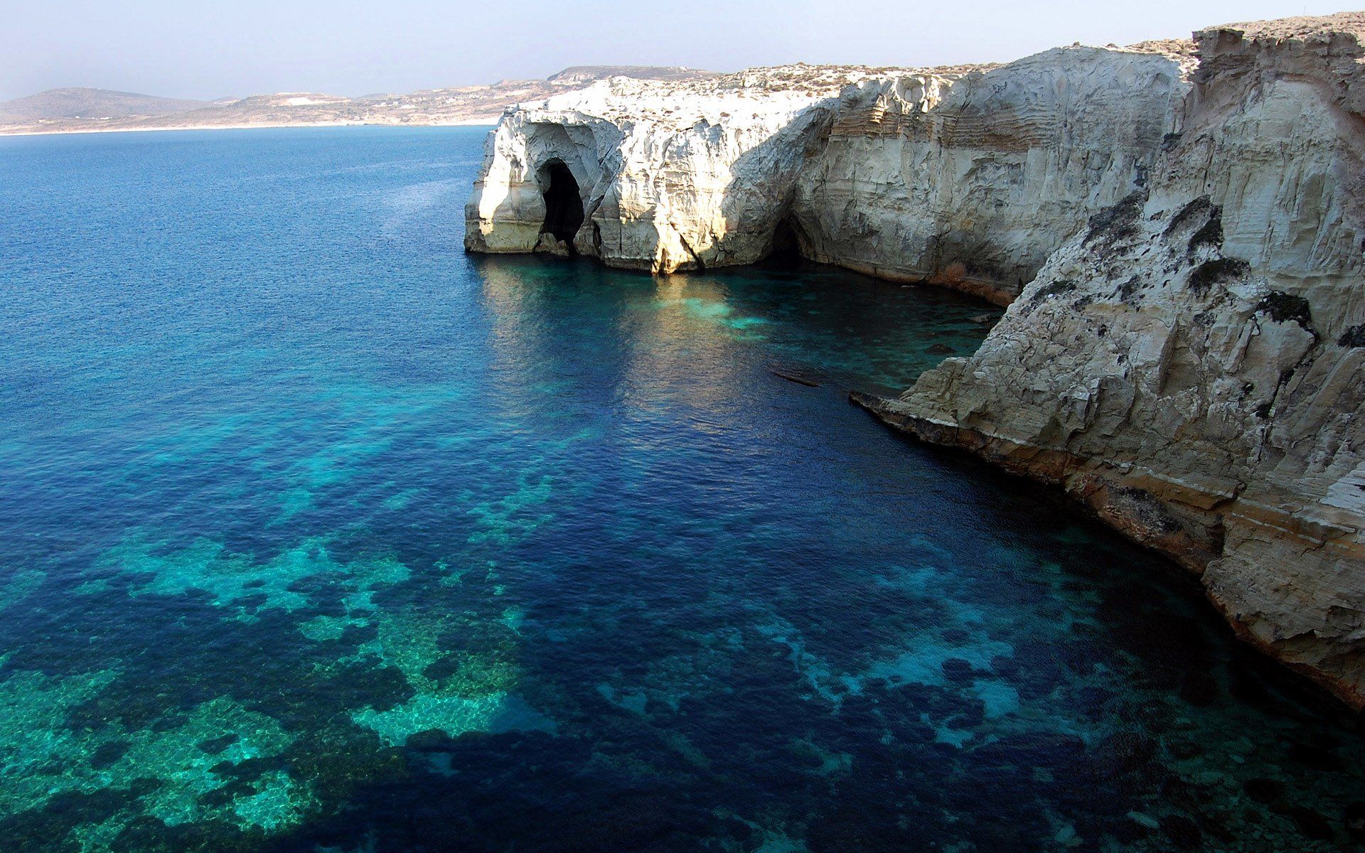 Scogliera bianca e mare turchese, 1920x1200 Full HD+ WUXGA, Desktop