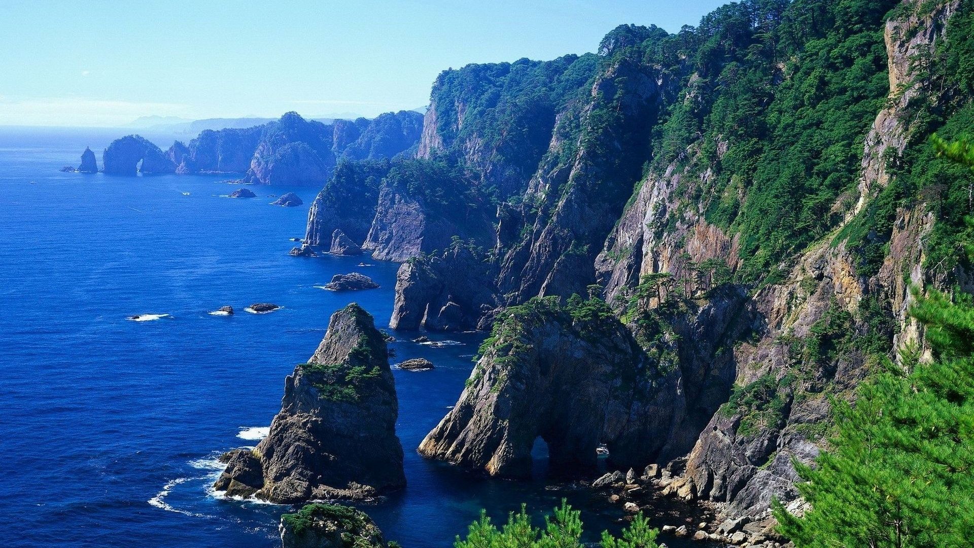 Scogliere costa oceano, 1920x1080 Full HD, Desktop